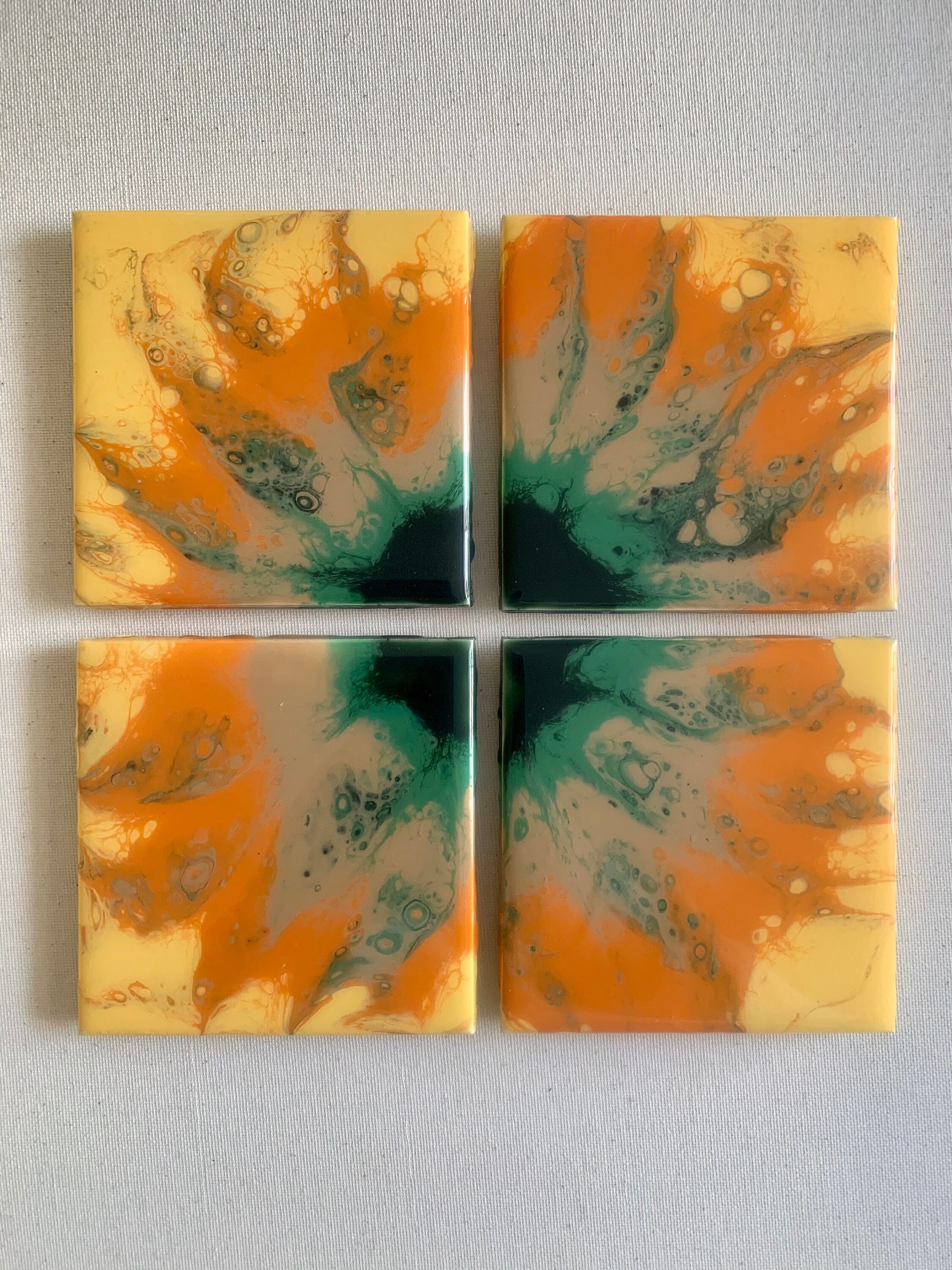 Custom Acrylic Dutch Pour Coasters Set of 4 Etsy