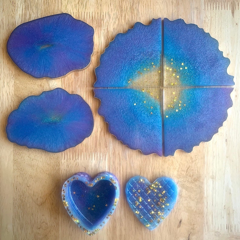 Geode Untersetzer Harz Untersetzer Set von 2 | Etsy