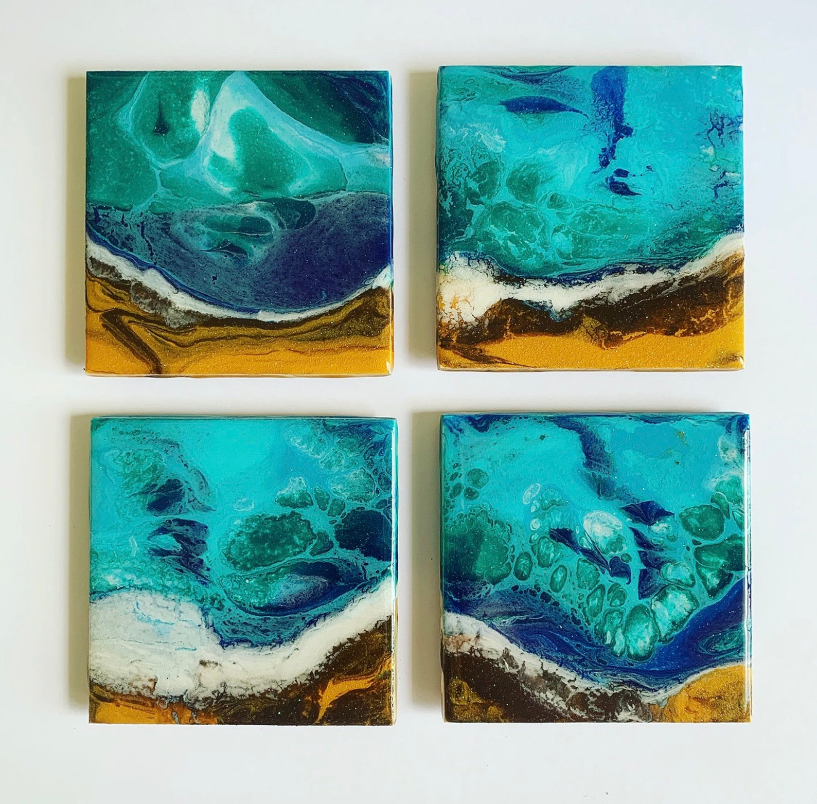 Custom Acrylic Ocean Coasters Etsy