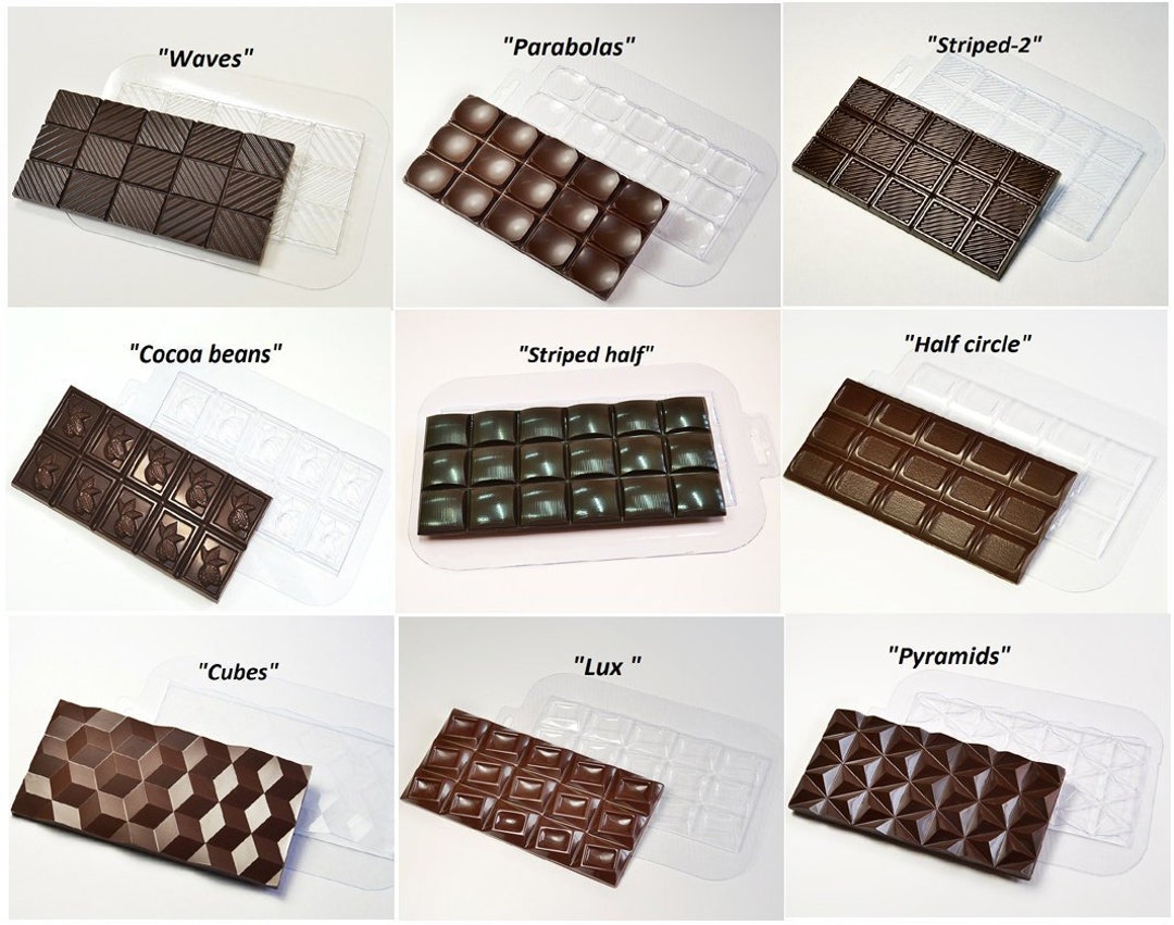 Plastic mold for chocolate bar DIFFRACTION – Dolcemolds