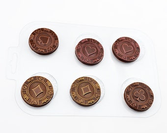 Casino chips casino tokens PLASTIC MOLD, chocolate bar mold for handmade chocolate, Chocolate Candy Molds,Plastic candy molds,