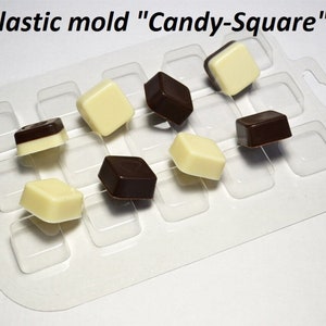Candy-Square plastic candy mold, Chocolate Candy Molds, Candy Moulds, Plastic candy molds, chocolate mould Chocolate Candy Molds