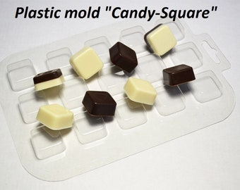 Candy-Square plastic candy mold, Chocolate Candy Molds, Candy Moulds, Plastic candy molds, chocolate mould Chocolate Candy Molds