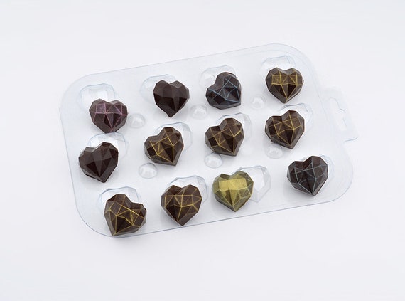 FACETED HEART Plastic Candy Mold, Chocolate Candy Molds, Candy Moulds,  Plastic Candy Molds, Chocolate Mould Chocolate Candy Molds 