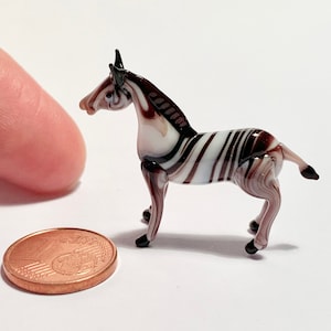 Genuine Murano glass Zebra figurine. I make miniatures in Venice since 1974. See my animals and glass sculptures