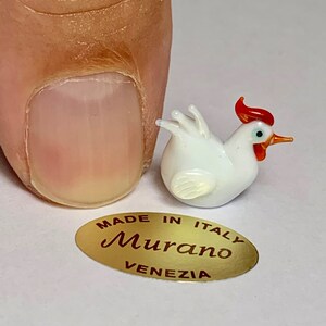 Murano glass chicken miniature made in Venice image 2