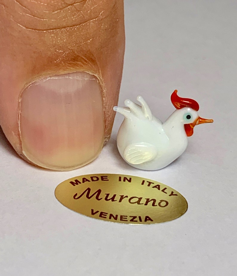 Murano glass chicken miniature made in Venice image 2