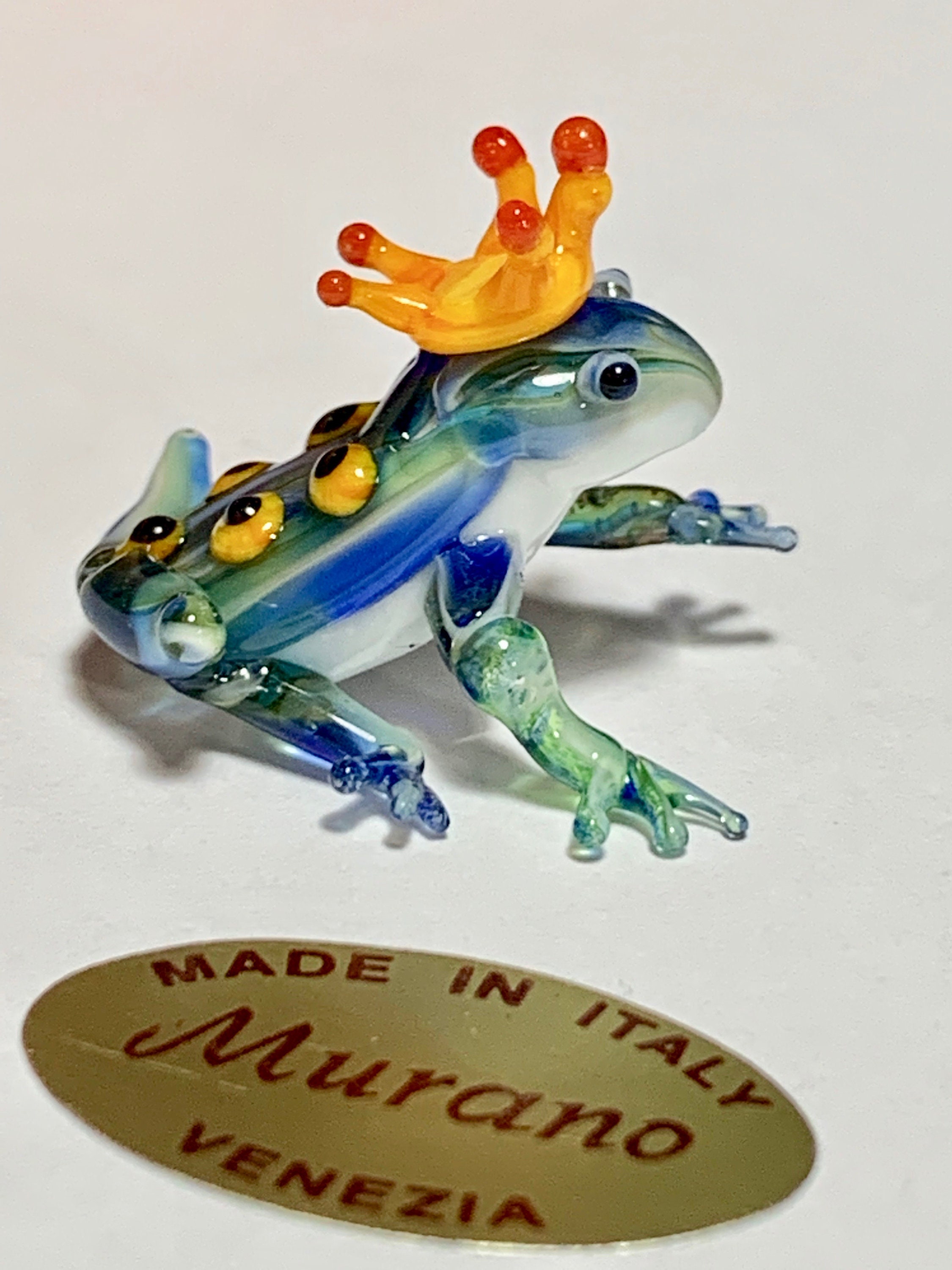 Micro Glass Frog Prince or Princess Miniature Murano Glass Etsy