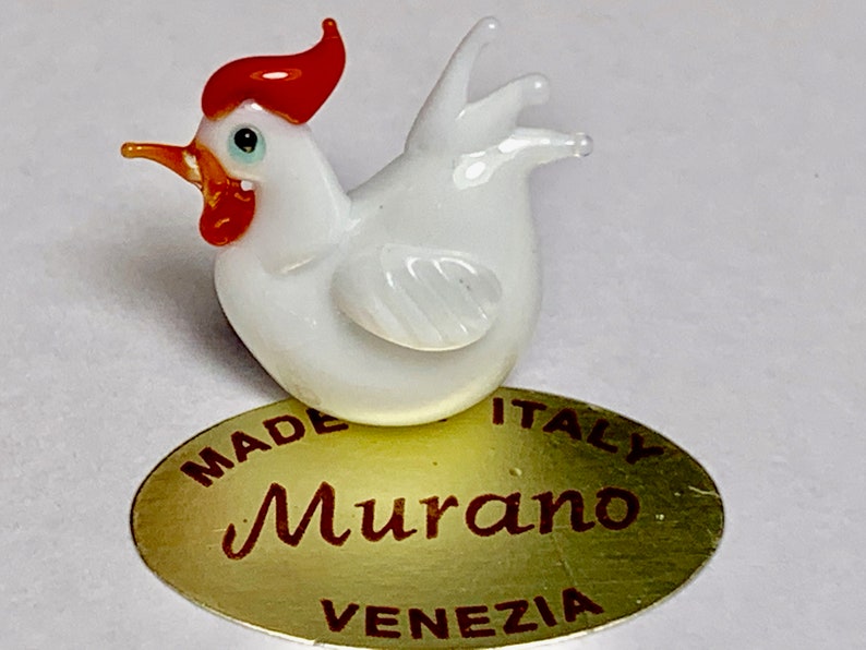 Murano glass chicken miniature made in Venice image 7