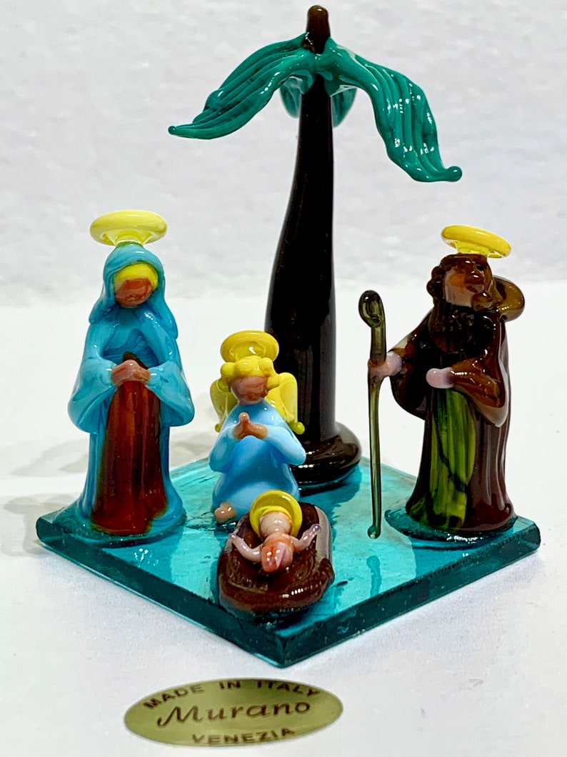 Christmas Miniature Nativity Small Murano Glass Nativity Set Etsy