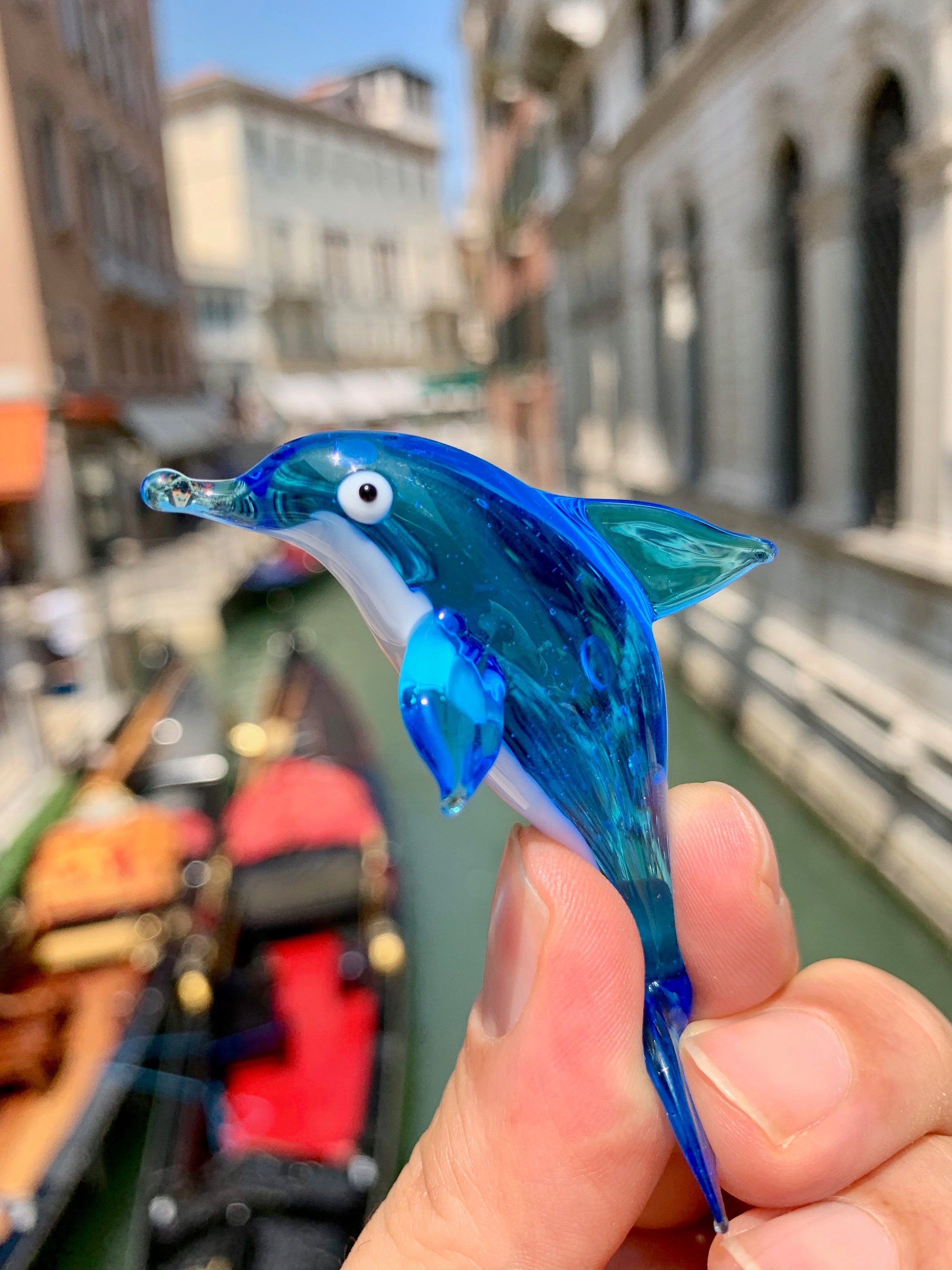 MURANO 特大 51㎝ ムラノ 大型 金彩 ブルー ゴブレット オブジェ Murano Glass Dolphin | eBay