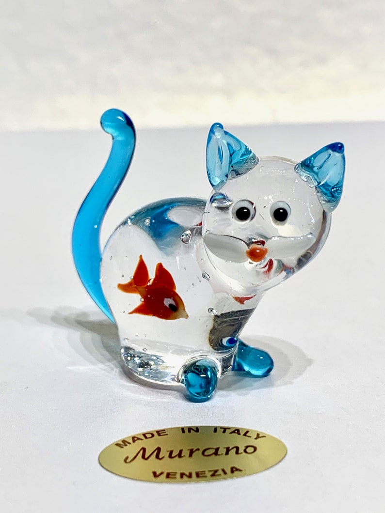 Goldfish red fish in a cat's belly Murano glass figurine Etsy