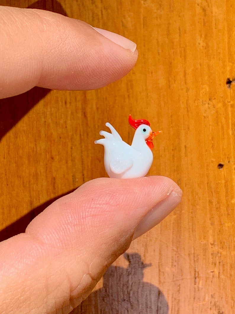 Murano glass chicken miniature made in Venice image 8