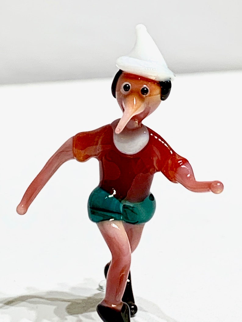 Pinocchio, figurine en verre de Murano à Venise par Umberto Ragazzi, voir mes miniatures et statuettes image 1