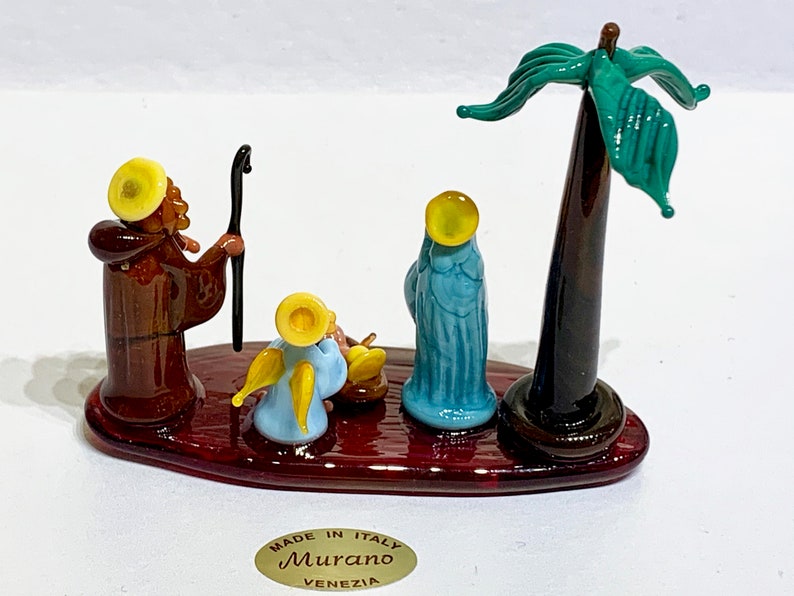 Christmas Nativity Small Murano Glass Miniature Nativity Set Etsy