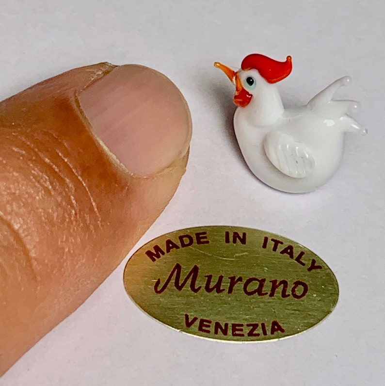 Murano glass chicken miniature made in Venice image 5