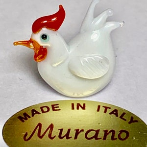 Murano glass chicken miniature made in Venice image 3