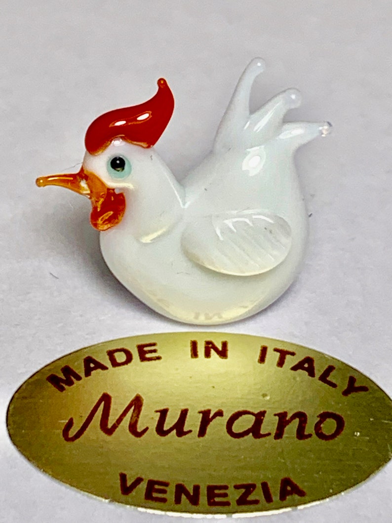 Murano glass chicken miniature made in Venice image 3