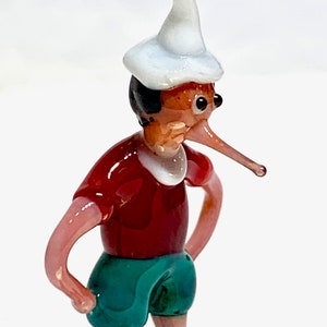 Pinocchio miniature en verre de Murano fait au chalumeau à Venise par Umberto Ragazzi image 2
