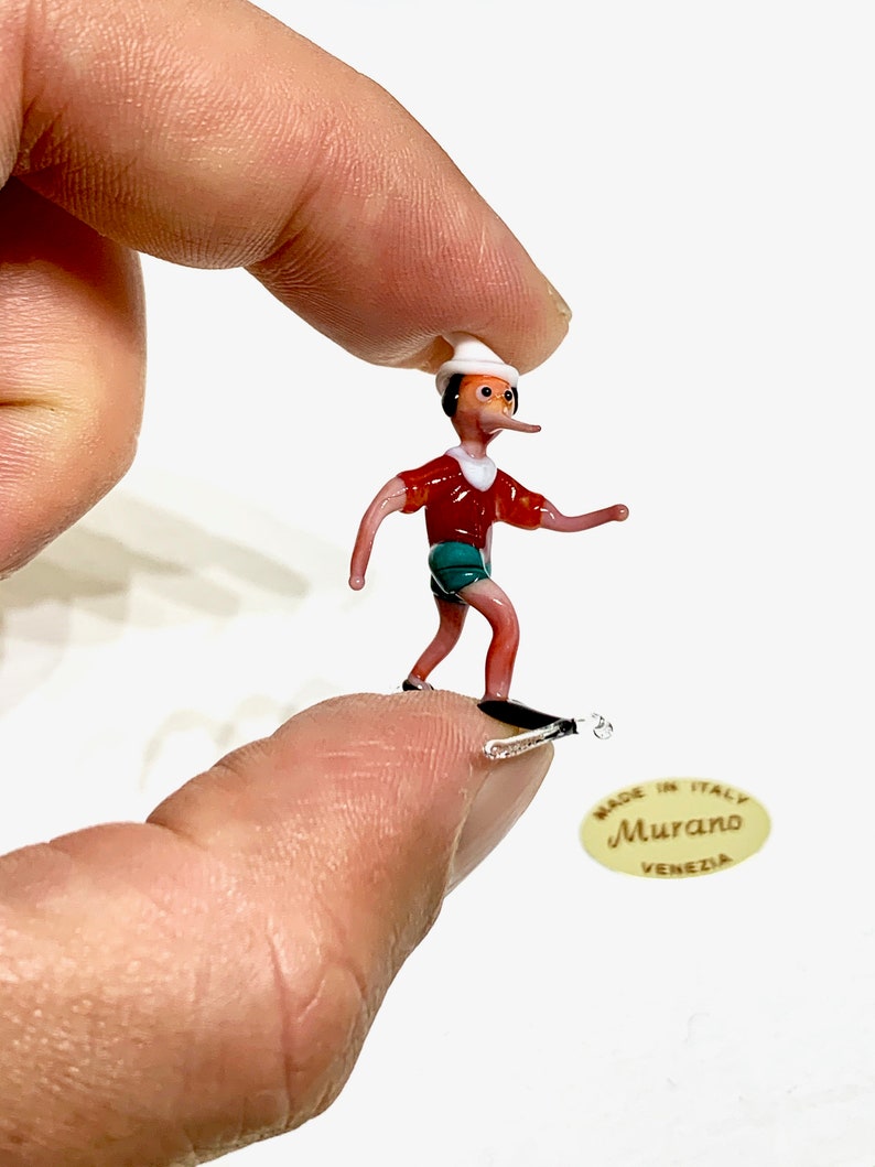 Pinocchio, figurine en verre de Murano à Venise par Umberto Ragazzi, voir mes miniatures et statuettes image 3