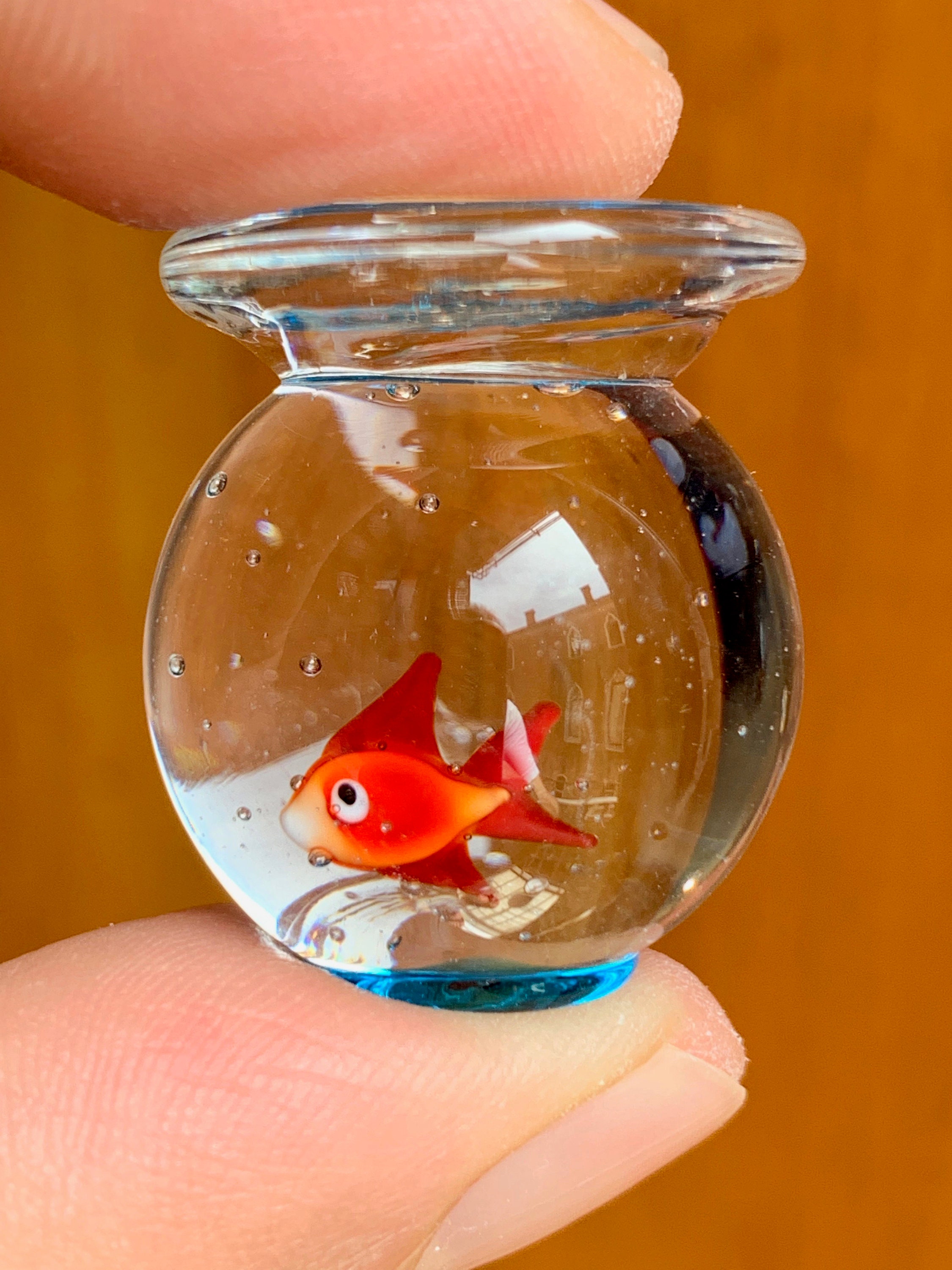 Glass Fish Bowl, Goldfish, Red Fish Aquarium Vase Classic Murano Glass  Figurine Miniature Made in Venice. See My Statuettes and Sculptures. 