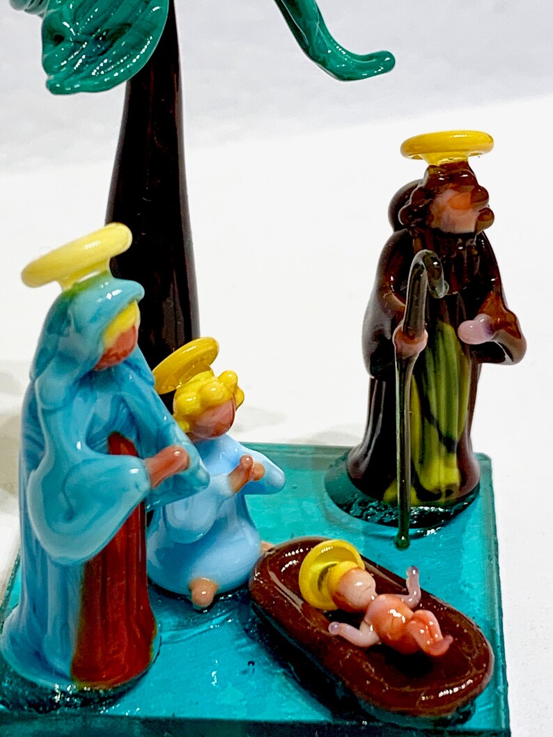 Christmas Miniature Nativity Small Murano Glass Nativity Set Etsy