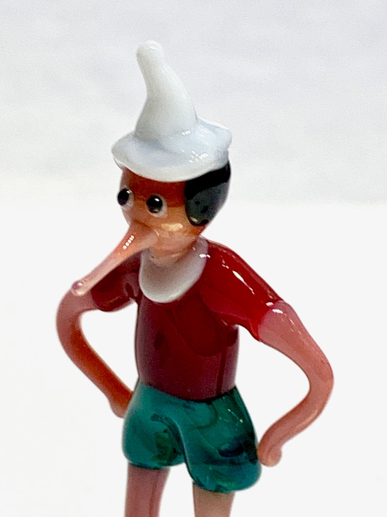 Pinocchio miniature en verre de Murano fait au chalumeau à Venise par Umberto Ragazzi image 6