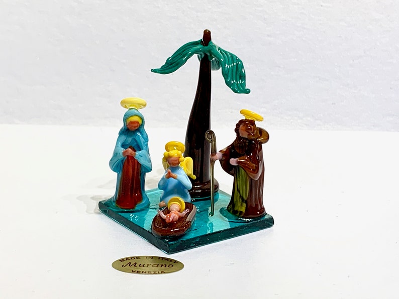 Christmas Miniature Nativity Small Murano Glass Nativity Set Etsy