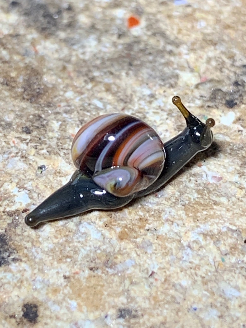 Micro glass snail real Murano glass animal figurine made in Etsy