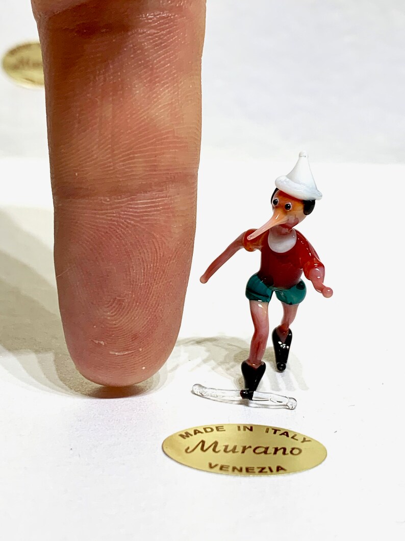 Pinocchio, figurine en verre de Murano à Venise par Umberto Ragazzi, voir mes miniatures et statuettes image 7