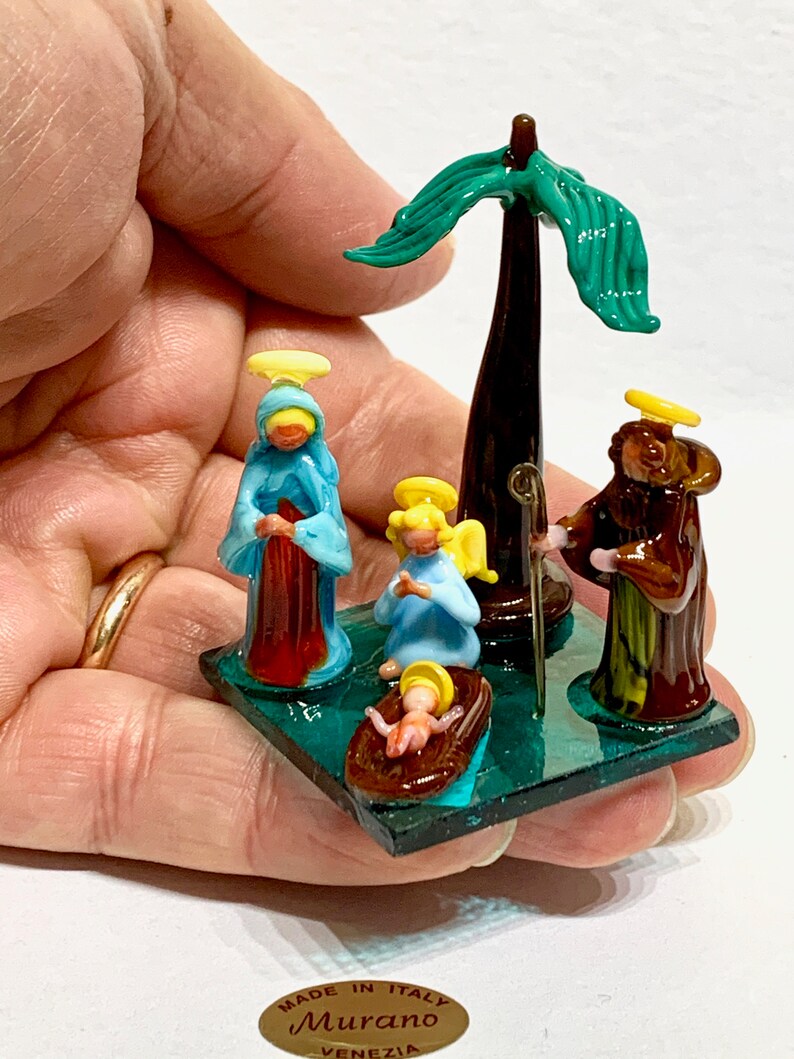 Christmas Miniature Nativity Small Murano Glass Nativity Set Etsy