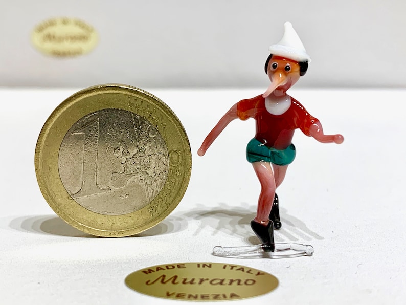 Pinocchio, figurine en verre de Murano à Venise par Umberto Ragazzi, voir mes miniatures et statuettes image 2