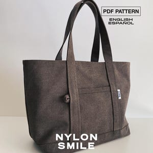 Patrón Bolso Tote Grande PDF | Patrón de Costura Bolso de Lona | Patrón Digital Descargable | KAIA