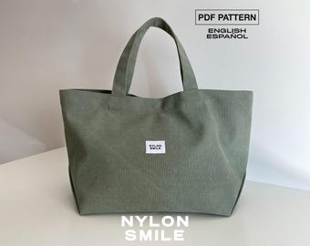 Oversized Canvas Tote Pattern | XL Beach Tote Bag | Large Tote PDF Sewing Pattern | MILA