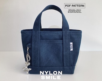 Mini Tote Bag Pattern | PDF Sewing Pattern | Small Canvas Tote Bag | Bag Sewing Pattern | Digital Download | JUNO