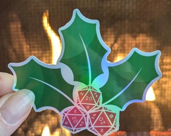 Merry Critmas mistletoe sticker | dungeons and dragons sticker | waterproof | DND, D&D,