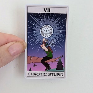 Chaotisch Dumm Tarot Nacht Mondlicht | D20 | wasserfest | Schallplatte | laminiert