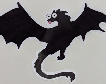 Derp Dragon / silueta / dragón en vuelo / impermeable / vinilo / laminado