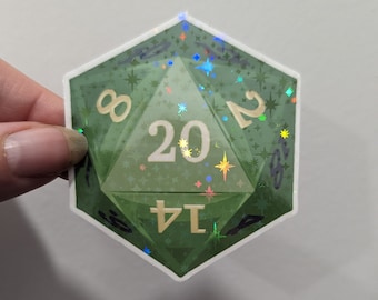 D20 sticker | Sparkle | 5 Colors