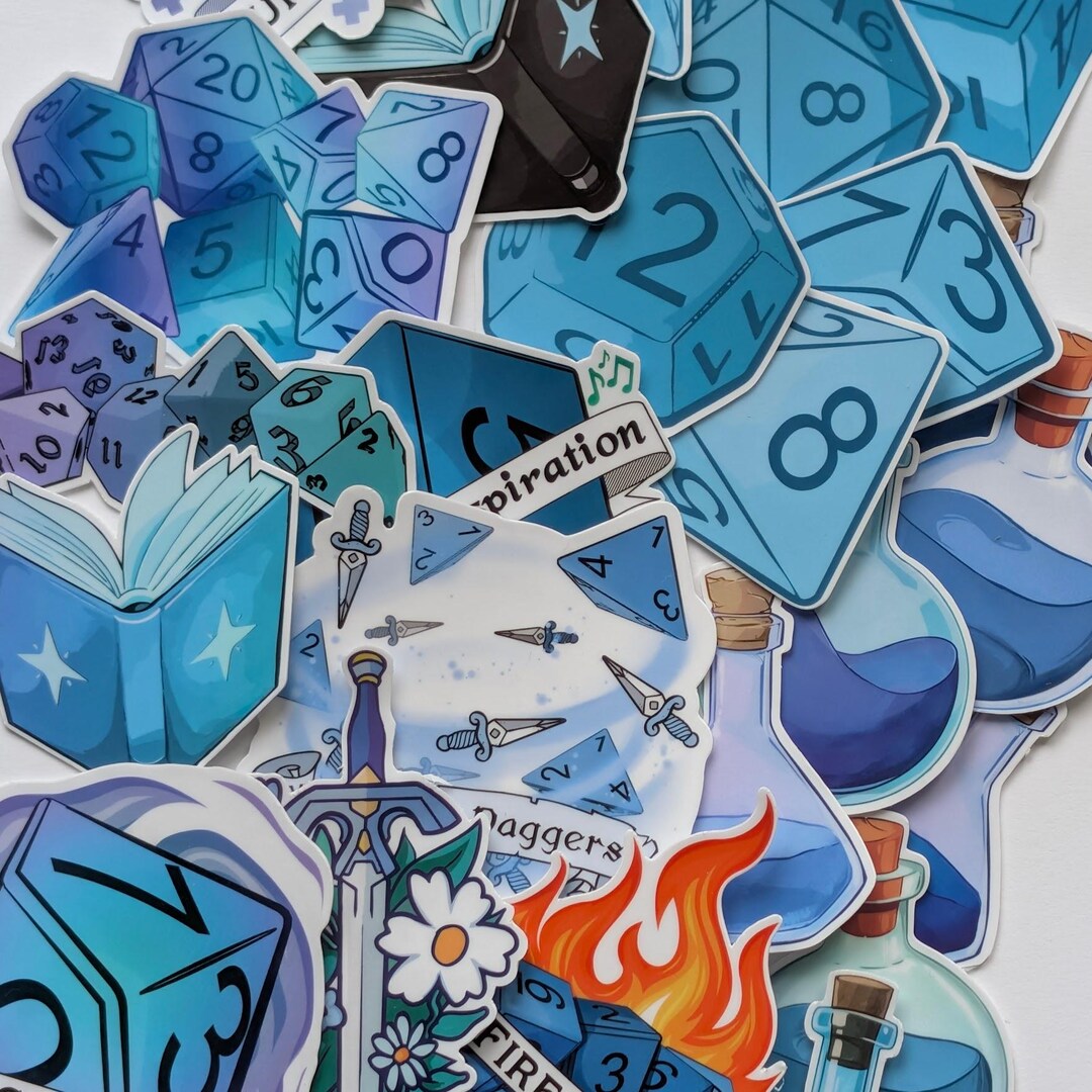 D&D Blue Sticker Pack | Dungeons and Dragons, Bard, Spells, Books ...