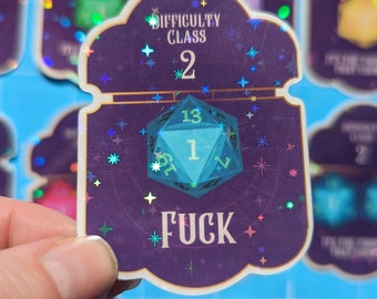 Fuck | D20 critical failure DND sticker | vinyl | waterproof | bg3 inspired