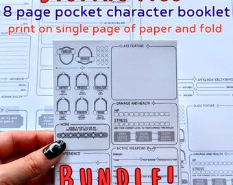 Daggerheart  pocket character sheets BUNDLE | 8 sheets | all classes | - printable download