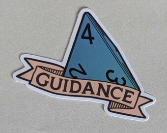 Guidance sticker, cleric, warlock, druid, dungeons and dragons, | waterproof, holographic, sparkle