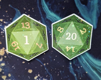 D20 Crit fail/success 2PC | Sparkle | 5 Colors