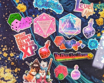 D&D Sticker Pack (dice and potions) - 14PC