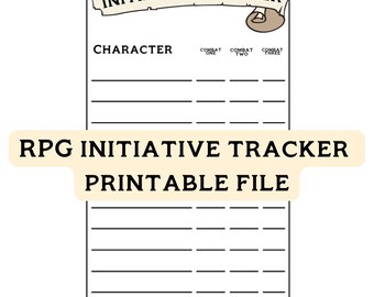 Initiative Tracker Printable File
