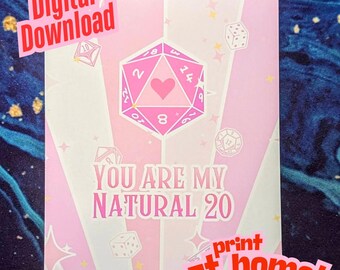 Eres mi natural 20/ Tarjeta de felicitación / Descarga digital / Tarjeta para imprimir en casa para el día de San Valentín o aniversario