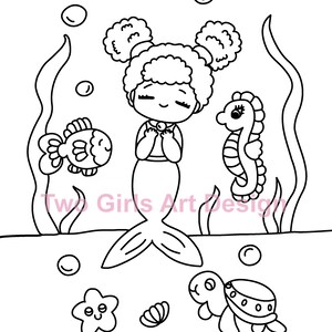 Happy Mermaids, Coloring Pages, Printable Coloring Page for Kids ...
