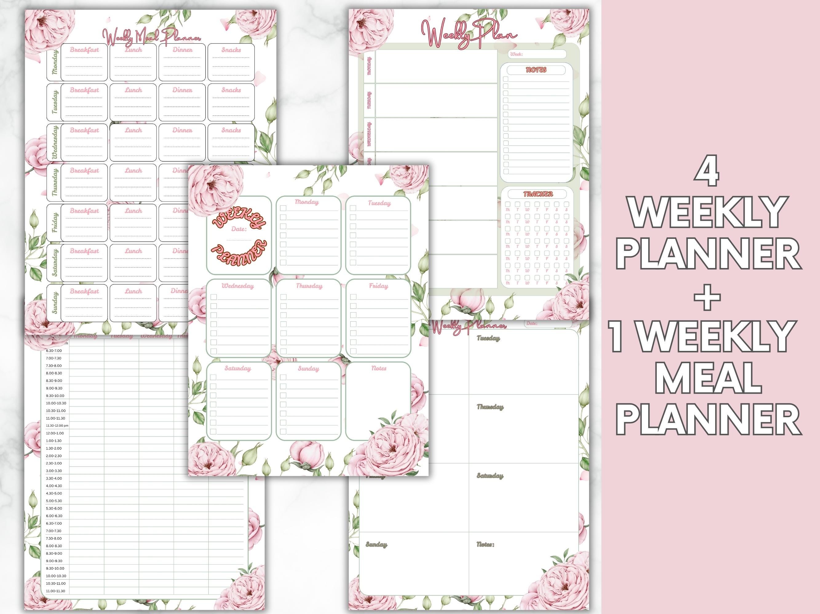 Floral Printable Planner Bundle | Printable to Do List | Daily Weekly ...
