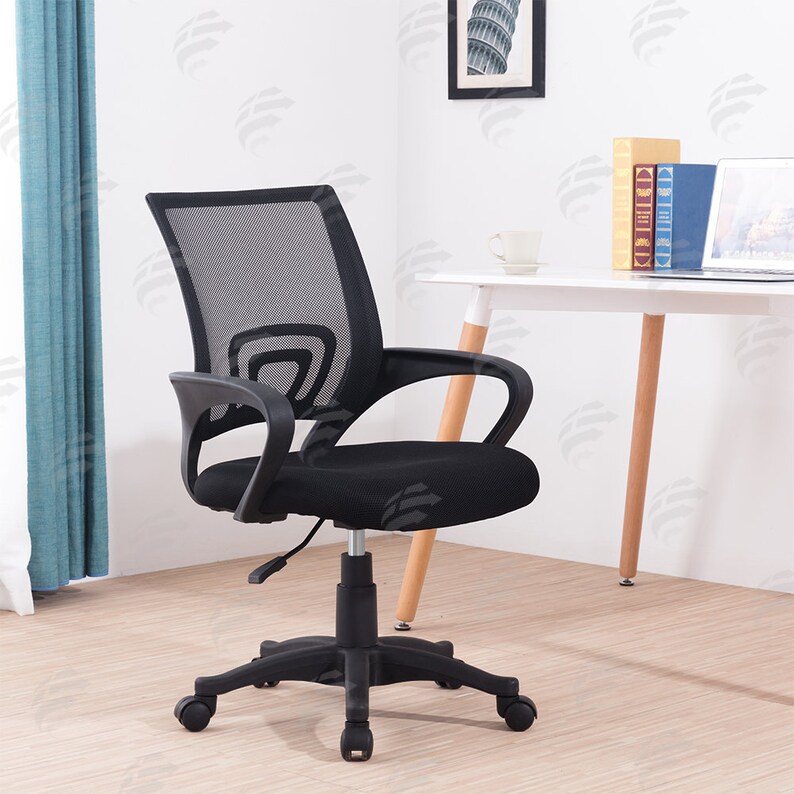 Black Mesh Swivel Executive Office Chair Computer Desk